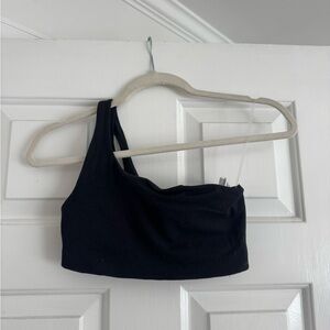 Lululemon Ribbed Nulu asymmetrical yoga bra in black